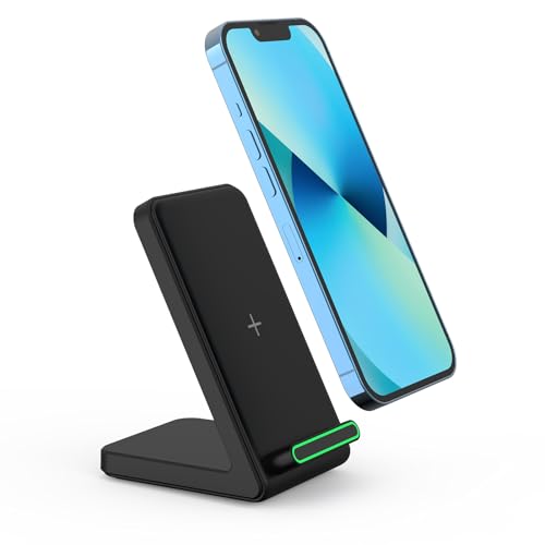 Fast Wireless Charger, 15W Wireless Charging Stand Compatible with Samsung Galaxy S24/S23/S22/S21/S20, for iPhone 17/16/15/14/13/12/11/XR/8, for Google Pixel 9 8 7,and More.