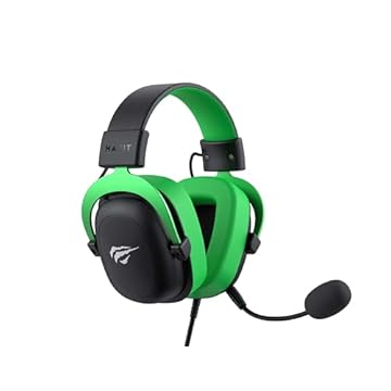 Headphone Fone de Ouvido Havit HV-H2002d Green, Gamer, com Microfone, Falante 53mm, Plug 3, 5mm: compatível com XBOX ONE e PS4, Cor Verde