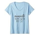 Photo Gallery donna namaste home with my cat - divertente gatto proprietario maglietta con collo a v Photo Gallery donna namaste home with my cat - divertente gatto proprietario maglietta con collo a v