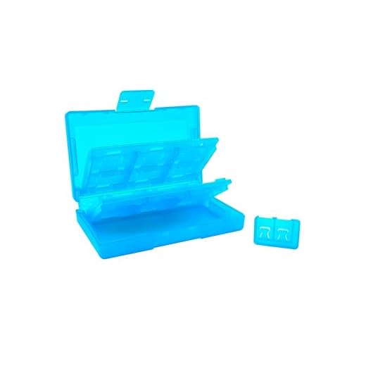 Game Storage Case for 24 Nintendo Switch Game Holder with 24 Game Slots & 24 Micro SD Card Slots, Light Blue
