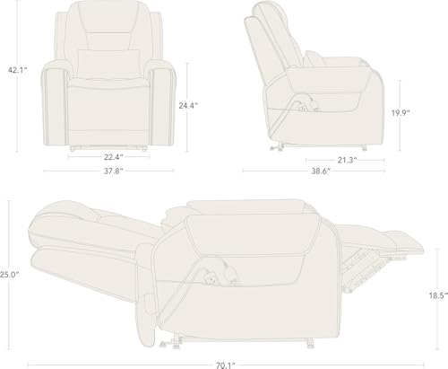 Sillón Levantapersonas Plegable Azul Menta miniatura 3
