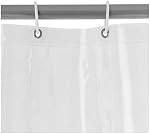 Amazon Basics Water Resistant 8-Gauge PEVA Shower Curtain Liner with Metal Grommets and Plastic Hooks, 182.88 cm L x 182.88 cm W, Clear