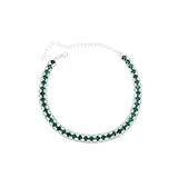 Handcess Brautschmuck-Set mit Strass-Halskette und Ohrringen, glitzernde Braut-Halskette, Schmuck für Damen, Eine Größe, Kunstperle, Kein edelstein