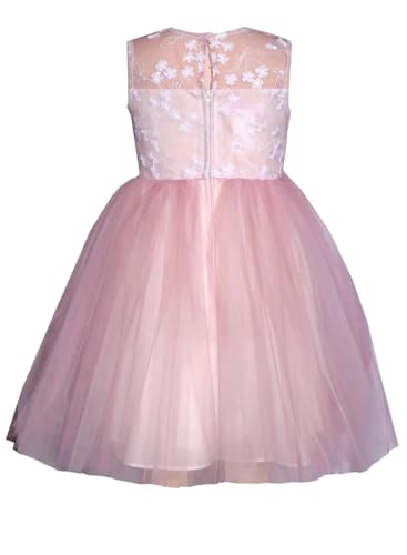 Bonnie Jean Girls 3M-16 Embroidered Lace Flower Waist Special Occasion Dress3
