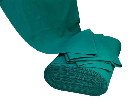 Image of Glus Fabric by The Metre-Mercerised Dyed Cotton for Embroidery-Cross Stitch-Bed Covers-Curtains-Cushion Covers-Table Cloth-Chair Upholstery-Sofa Cover (Green, 100 cm X144 cm)