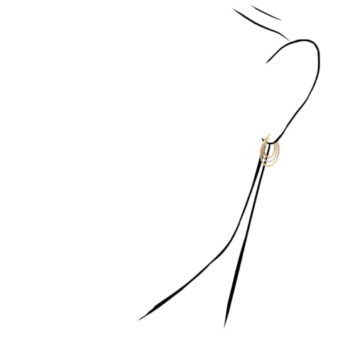 14K Gold Tri-Color Yellow White Rose Diamond-Cut Trinity Hoop Earrings 22mm3