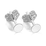 Dimensions: 3mm Boucles d\'Oreilles Disques Plats en Argent 925/1000