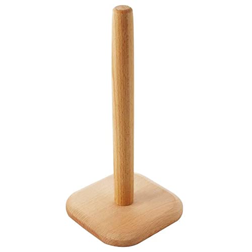 Toallero de Papel de Madera para Encimera - Lindo Portarrollos con Base Antideslizante para Cocina y Baño
