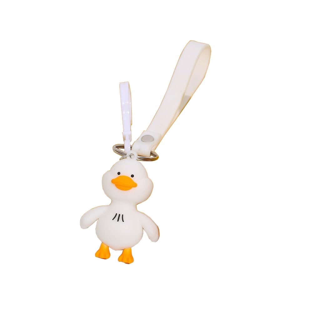 Institizer Multicolor Cute Pvc Duck Keychain Cartoon Rubber Duck Key Pendant Portable Key Ring Cartoon Animal Keyrings For Kids Duck Key Holder With Rope Bag Pendant Decoration Gifts
