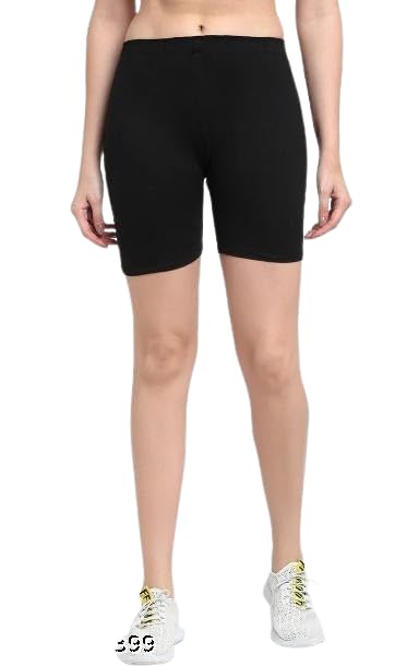 Activewear Skin Tight Solid Shorts, Cotton Blend for Women-picture-42