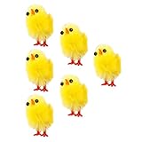 Mini Plush Easter Chicks Chicks Figurine Miniature Farm Animals Figure Cake Toppers Decor Easter Party Basket Filler 6Pcs