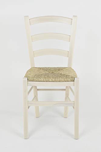 Miniatura 4 de T M C S Tommychairs - Set 6 Sillas Venice Para Cocina Y Comedor, Estructura En Madera De Haya Color Anilina Blanca Y Asiento En Paja
