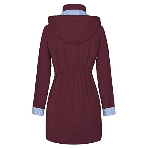 Zando Raincoat for Women Rain Jackets for Women Waterproof Lightweight Windbreaker Outdoor Hooded Trench Coat Long Rain Coats2