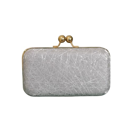 KIYAY Women’s Glitter Evening Clutch Purse – Metal Frame Handbag