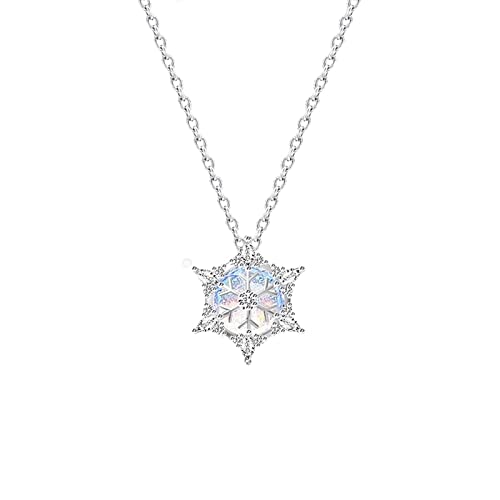 Collier flocon de neige en argent, bijou de luxe léger pour femme raffinée