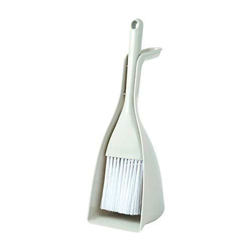 Xifando Mini Desktop Cleaning Broom and Dustpan, Small Upright Broom and Dustpan Set (Gray)