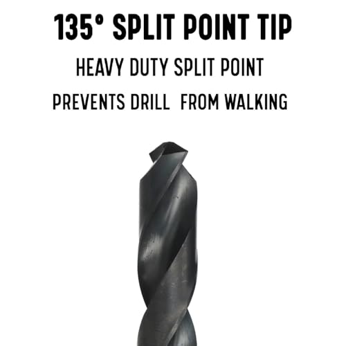 Drill America 17/64" High Speed Steel Split Point Stub Length Drill Bit (Pack of 12), DWDST Series