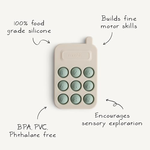 mushie Phone Press Toy Tradewinds für Kinder & Babys | Sensorisches Spielzeug | Konzentration & Aufmerksamkeit | Sichere & Hochwertige für Kleinkinder Kinder Jungs & Mädchen | Tradewinds