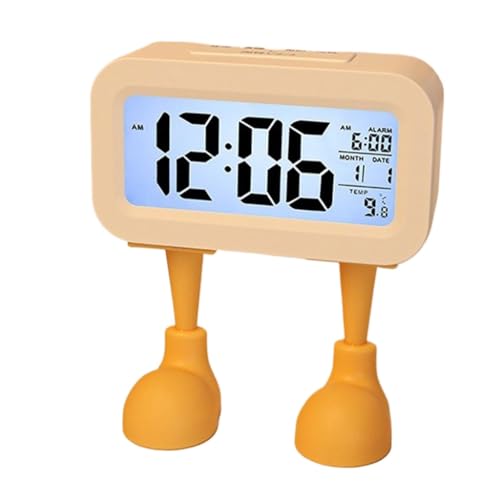 YUGSHNKFC Divertido reloj despertador digital LCD con pantalla de temperatura para dormitorio, mesita de noche, escritorios y oficinas
