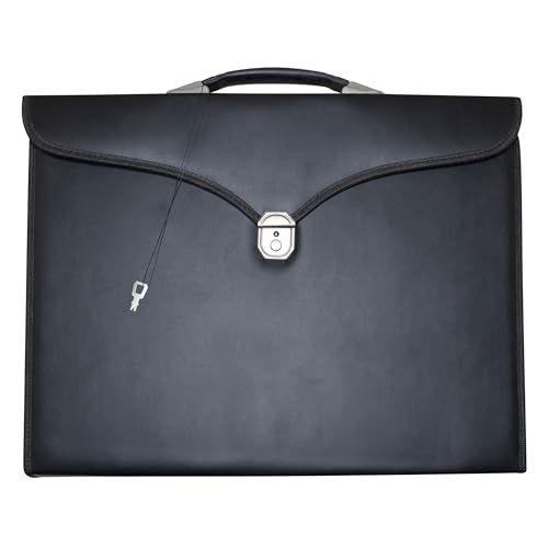 Premium Masonic Apron and Chain Collar Case (Black) Imitation Leather with Solid Handle, Freemasons Carrying Cases Bags