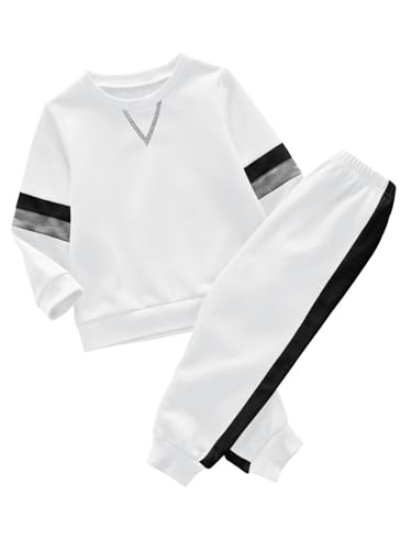 Survêtement enfant garçon avec pull col rond et pantalon à cordon
