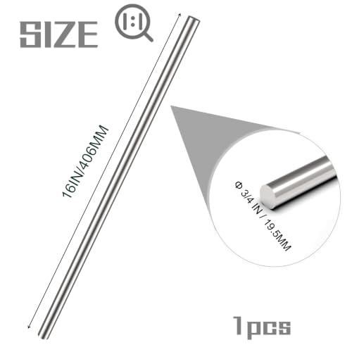 Image of 1pcs 3 /4 Stainless Steel Rod,16 inch Length,Metal Solid Shaft Rods | 304 Stainless Steel,for processing punch pins and gear shafts, as well as DIY models such as ships and cars
