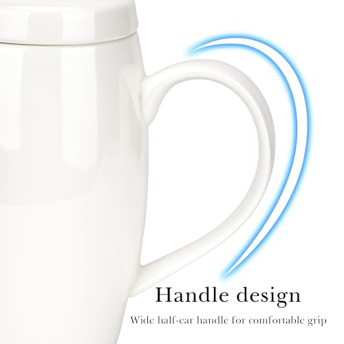 Taza de café grande Linkidea 22 oz con tapa blanca miniatura 3