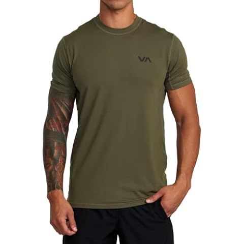 RVCA mens Sport Vent Short Sleeve Crew Neck T-shirt T Shirt, Olive, Medium US Cover