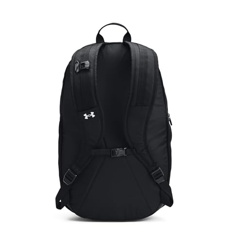 Under Armour Unisex Hustle 5.0 Team Backpack, (001) Black/Black/Metallic Silver, One Size Fits All3