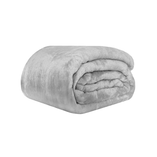 Acomoda Textil – Manta de Terciopelo Extra Suave, Cálida y Cómoda Ideal para Cama, Sofá Sillón y Viaje. Mantita Lisa de Coralina Ligera, Transpirable para Invierno. (Gris, 130x160 cm)