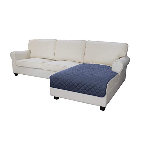 Image of Easy-Going Microfiber Sofa Slipcover L Shape Sectional Couch Cover 42X68 Inches Rectangular Chaise Lounge Cover Reversible Furniture Protector For Pets Kids Children Dog Cat(Darkblue /Darkblue)