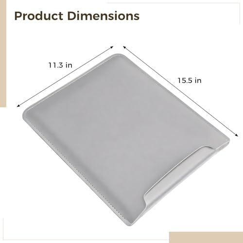 Protector para portátil de 15.6 pulgadas en piel sintética gris de alta densidad 4