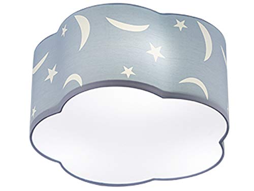 Plafonnier tissu bleu pastel Trio Leuchten Moony 602300345 luminaire de plafond chambre E27