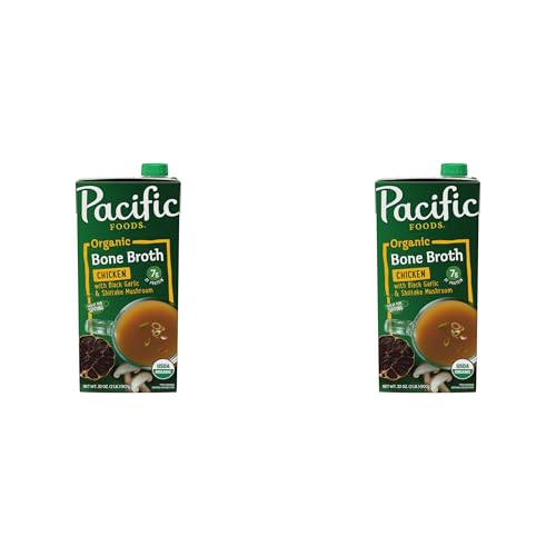 Image of Pacific Foods, Broth Bone Chicken Black Garlic Shiitake Organic, 32 Ounce (Pack of 2)