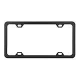 Grand General 60414 Matte Black Powder Coated License Plate Frame with 4 Holes