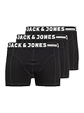 Jack und Jones Herren 3 Pack Unterhose Boxershorts Übergröße Schwarz 3XL