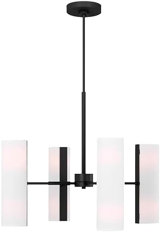 Scott Living 8-Light Capalino Modern Chandelier Midnight Black DJC1048MBK, Modern Dining Room Light Fixture for Room Decor, Chandelier for Dining Room or Living Room Can Use LED Light Bulbs