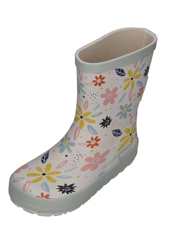 KOEL Barefoot - Gummistiefel Wellie Bare Multi White Flowers, Größe:30 EU