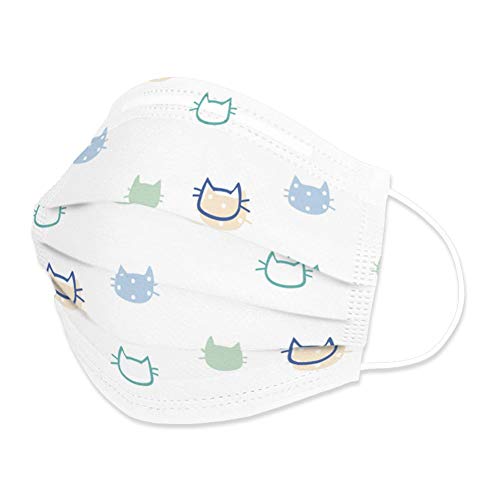 Edaren 30Pcs/Pack Unique Disposable Face Mask Special 3-Ply Mouth Mask Blue Cat Adult