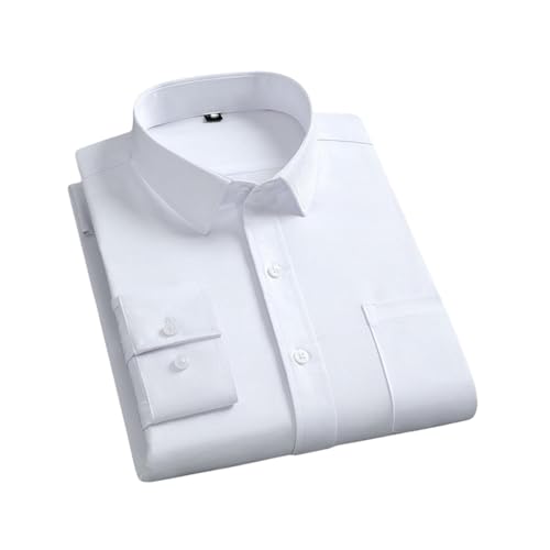Camisa informal de hombre manga larga entallada de color liso con cuello cuadrado USTZFTBCL