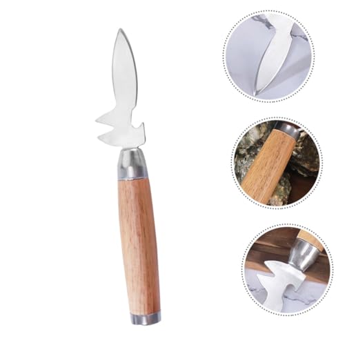 LIFKOME ステンレス製牡蠣剥きナイフ ハンドル付き 耐錆性高く安定感 牡蠣や貝類の家用シェルオープナー 多用途シーフードツール 使い