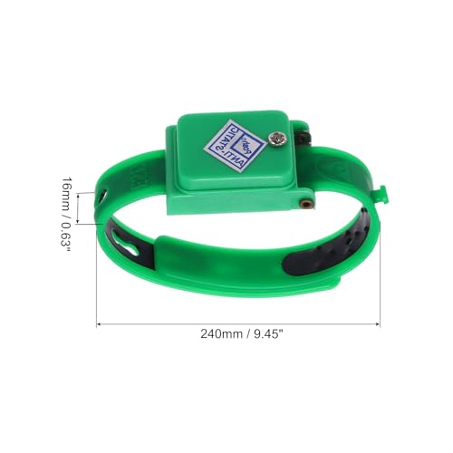 Image of MECCANIXITY Anti Static Wrist Strap, ESD Silicone Adjustable Antistatic Bracelet Cordless for Computer Electronics Repair Green