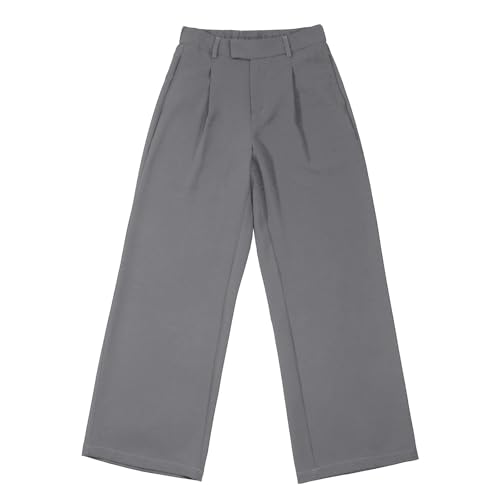 Pantalon de travail élégant taille haute coupe ample chic - 3
