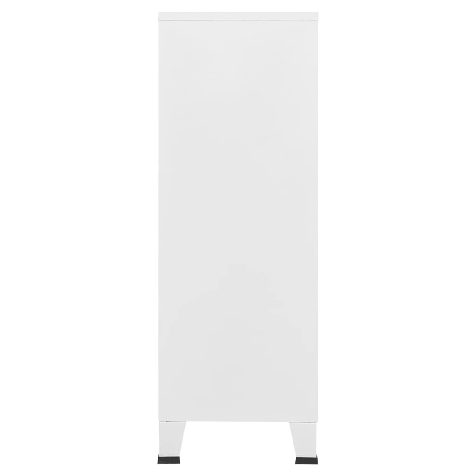 Festnight Armadietti Spogliatoio Metallici, Armadio in Metallo, Armadio Industriale in Acciaio Bianco 75x40x115 cm