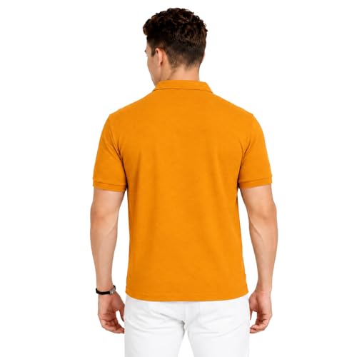 Image of Men's Plain Polo T-Shirt | Cotton Blend Regular Fit Casual Collar T-Shirt