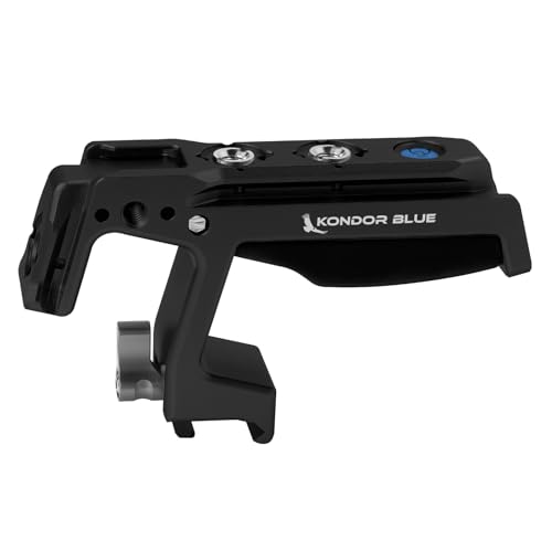 Image of KONDOR BLUE | Talon NATO Top Handle for Camera Cages | Quick Release NATO Clamp, Dual NATO Rails,3 /8-16 ARRI-Style and 1 /4-20 Anti-Twist Mounts, Dual Cold Shoes, Bubble Level, Built-In 4mm Hex | Black