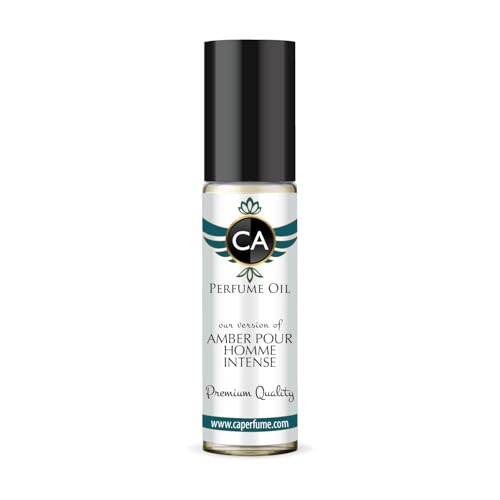 CA Perfume Impression of Amber Pour Homme Intense for Men Fragrance Oil Amber Fougere Scent Long Lasting Cologne for Men Travel Size TSA Ready Mini Parfum Body Oil Roll-on 0.33 Fl Oz 10ml