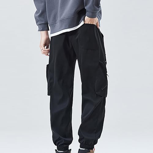 Mens Cargo Sweatpants Open Bottom Elastic Waist Drawstring Joggers Hiking Tactical Pants Casual Trouser with Pockets3