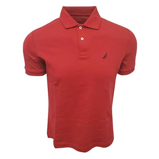 Nautica Camisa polo masculina de algodão macio de manga curta, Nautica Red, G