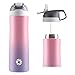 FJbottle Botella de Agua Acero Inoxidable 550ML/710ML, Botella Termica Reutilizable con Pajita, sin BPA, a prueba de fugas, para Bicicleta, Ciclismo, Gimnasio